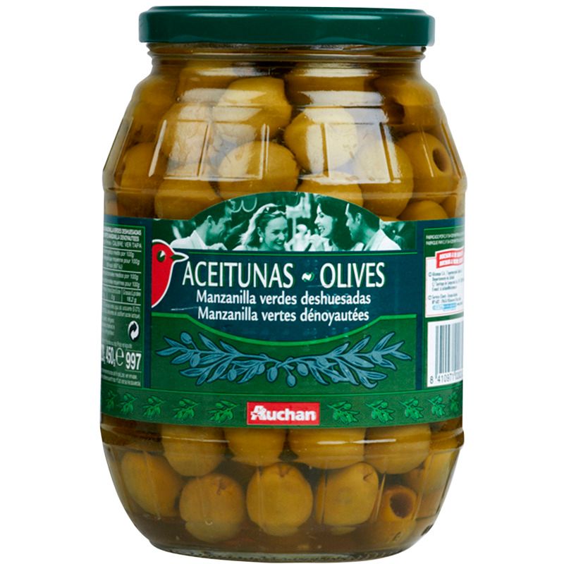 Olives Manzanilla Vertes Denoyautés Auchan