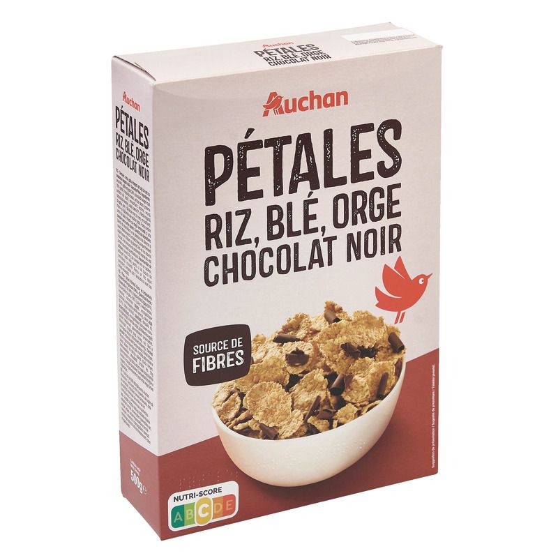 Pétales Riz Blé Orge Chocolat Noir Auchan
